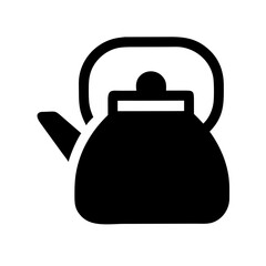 Obraz premium Black silhouette of a kettle against a minimalist background 