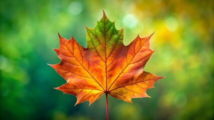 Obraz premium Maple Leaf on sunrise with nature