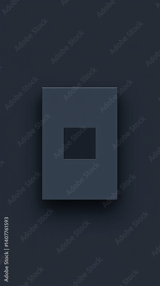Aufkleber Dark gray minimalist background with square shape recess creating contrast and depth