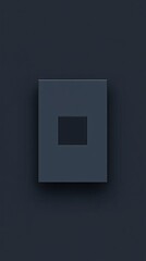 Dark gray minimalist background with square shape recess creating contrast and depth