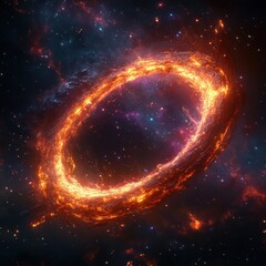 Obraz premium Fiery ring in space