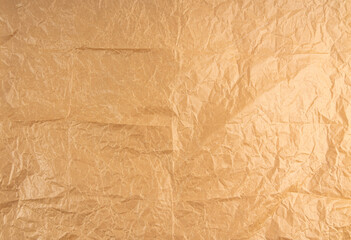 Crumpled Craft Paper, Rugged Wrapping Old Paper Texture, Empty Brown Wrinkled Sheet Scrap Top View