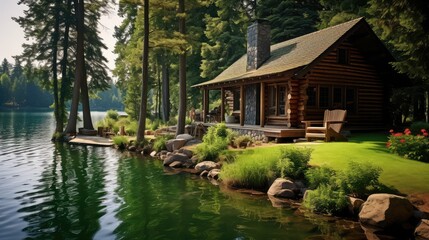 Obraz premium forest summer homes