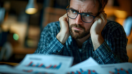 Trader reading financial news related to stock market updates, with visible copy space