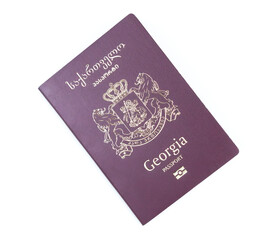 Georgian passport isolated on white