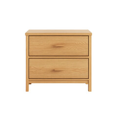 Modern Two-Drawer Oak Wood Chest of Drawers