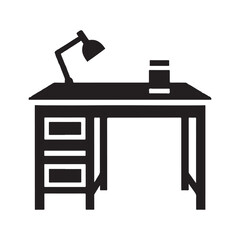 Fototapeta premium Vintage wooden table and chair vector illustration for home office design