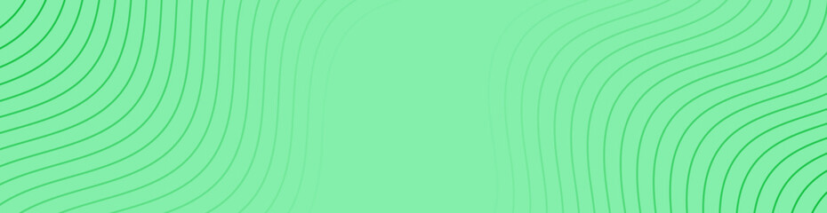 Abstract background with lines and waves. Web banner size. Element for design isolated. Vector background for brochure, booklet, flyer, poster. Green gradient. Nature, eco, vegan