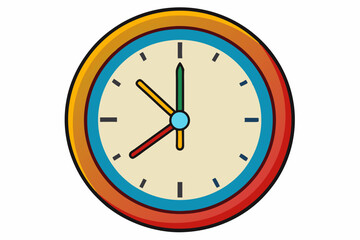 High-quality vector illustration of a clock, perfect for use in time-related designs, infographics, educational materials, mobile apps, UI elements, websites, and print projects
