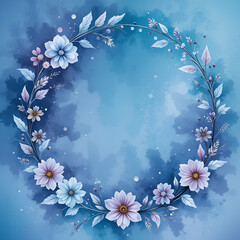blue floral frame