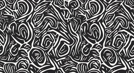 Abstract Monochrome Swirls: Bold Graphic Design Pattern AI Generated