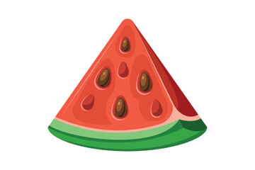 Watermelon slice isolated on a white background. Fruit watermelon illustration.
