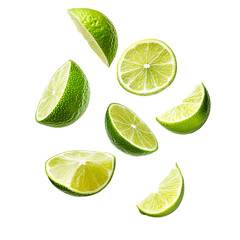 Lime fruit slices levitation png