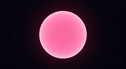 Glowing Pink Orb: Dark Minimalist Digital Art AI Generated