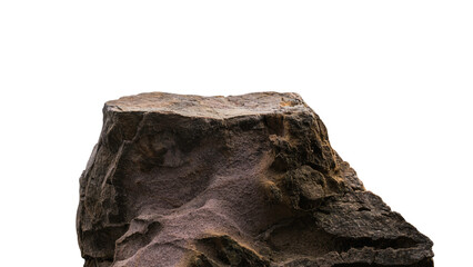 Rock mountain, Stone isolated on white background, Rock Podium stand well display product advertising on top, Clipping paths