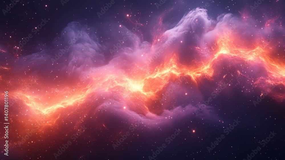Poster a dark mystical background with purple sparks swirling smoke and magic fire particle effects featuri