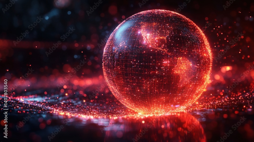 Aufkleber a digital globe with interconnected lines symbolizing global communication and technology in a modern visually appealing design,stock photo
