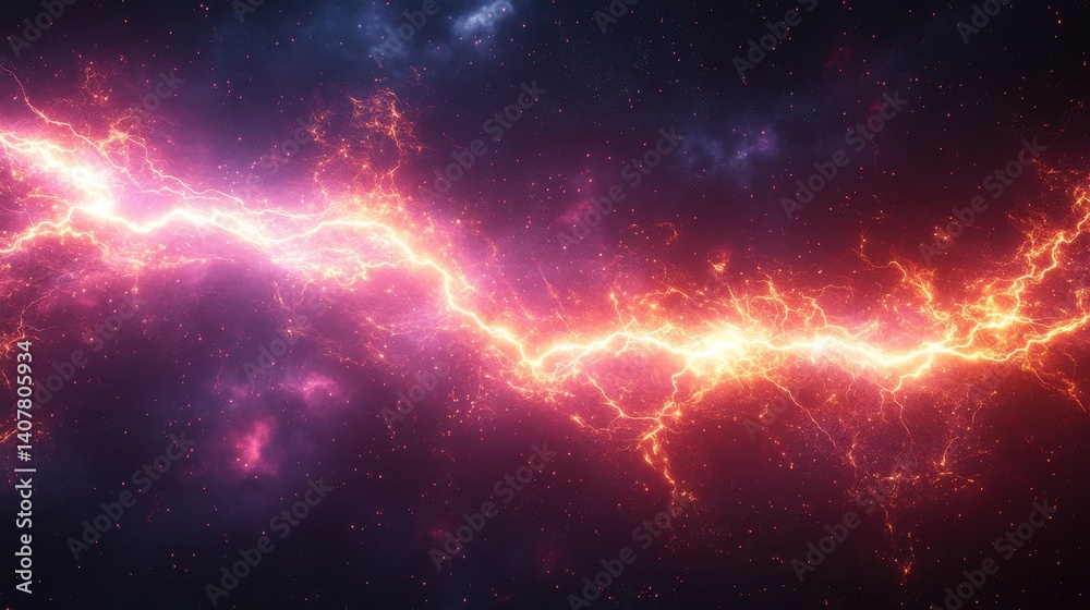 Poster a flash of lightning and thunder spark on a transparent background modern lightning electricity blast or thunderbolt in the sky natural phenomenon of nerve cells or neural systems,stock image