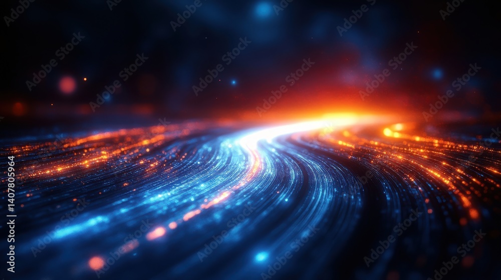 Leinwandbilder a futuristic dark blue background with blurred lines and streaks of light this design suggests speed movement and high technology it s perfect for templates that need a dynamic look,stock photo