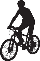 Obraz premium vector; silhouette of man riding a bicycle