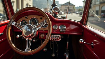Fototapeta premium Exquisite interior of vintage cars