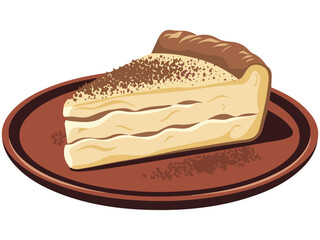 flan quesillo venezuelan sweet dish isolated vector illustration on white background