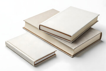 Minimalist White Hardcover Books - Aesthetic Stacking for Modern Literature Lovers