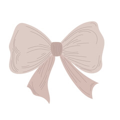 Rustic taupe bow with sketched lines, great for boho wedding invites, vintage-style packaging, earthy decor, and subtle fashion accessories.