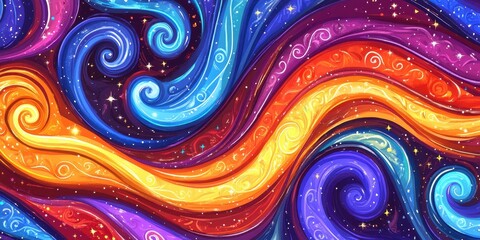 Abstract swirling cosmic tapestry