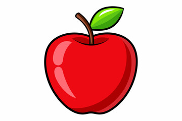 High-quality vector illustration of a fresh apple, perfect for food-related designs, healthy lifestyle promotions, educational materials, product packaging,