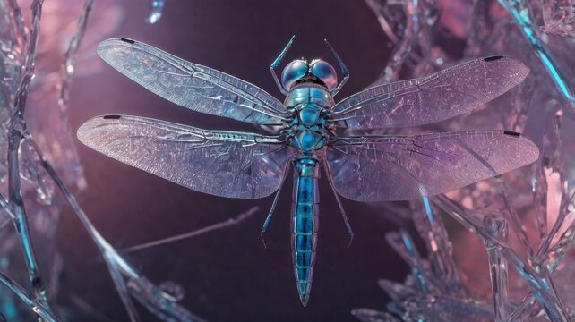 Dragonfly in vibrant colors against an abstract background,  background, ground, monitor background