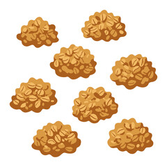 set of granola clusters vector illustration isolated