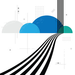 Abstract geometric circle lines wallpaper