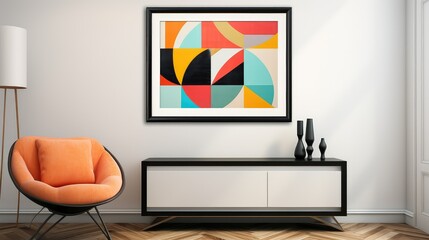 ctemporary framed photo on wall