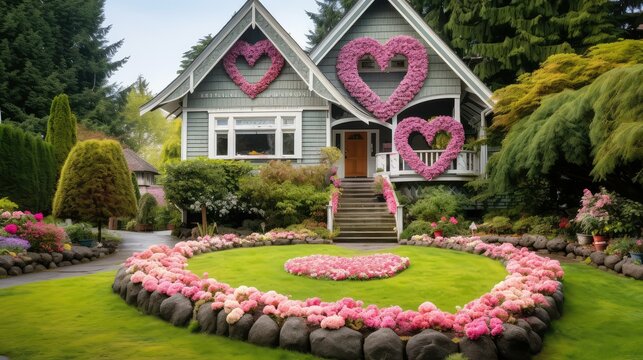 fmily house with a heart