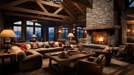 living mountain house interior