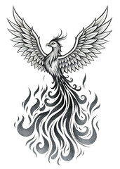 Obraz premium Vector tribal eagle tattoo design illustration, a powerful animal bird art silhouette