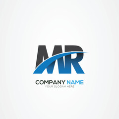 MR RM Letter Logo Design with a Creative Cut Creative logo design