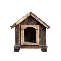 Rustic Wooden Dog House Isolated on Transparent background