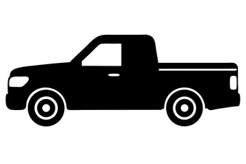 Fototapeta premium Silhouette Vector Illustration Of A Modern Pickup Truck With Clean Lines And Bold Graphics Ready For Use, truck, pickup truck, vehicle, car, transportation, automobile, automotive, silhouette, vector