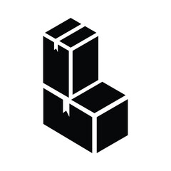 Letter B box shipping logo  Vector Simple And Minimalist 