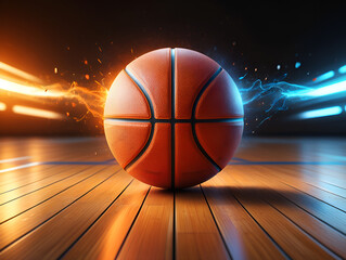Fototapeta premium basketball ball in the basket
