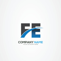 FE EF Letter Logo Design with a Creative Cut Creative logo design
