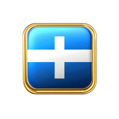 Fototapeta premium Golden Framed Finnish Flag Icon
