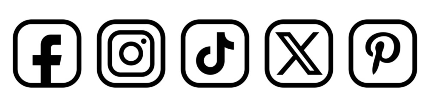 Social media icons set. Logotype icons 