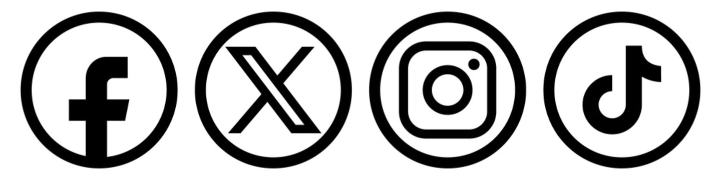 Social media icons set. Logotype icons 