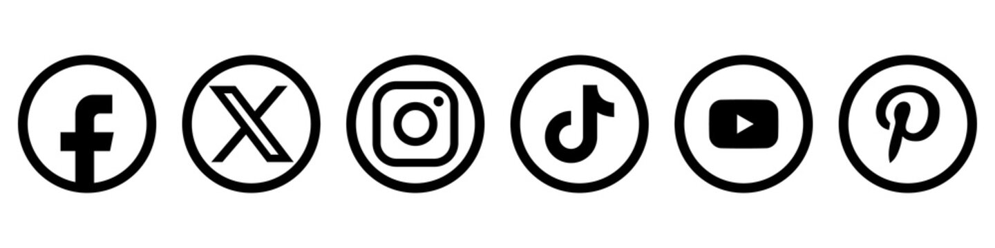 Social media icons set. Logotype icons 