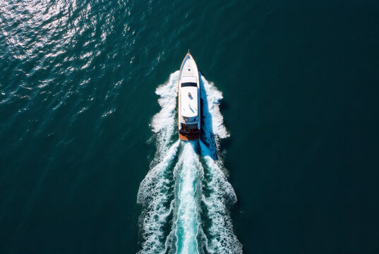 arial view of a boat on the water