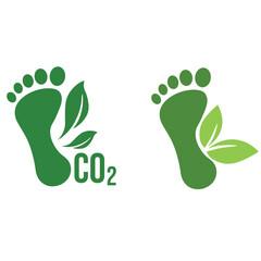 Carbon neutral footprint, CO2 footprint, Reducing carbon dioxide emissions, vector, editable and customizable
