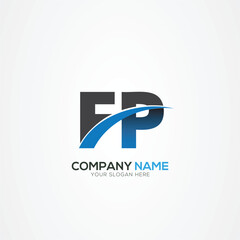 Fototapeta premium FP PF Letter Logo Design with a Creative Cut Creative logo design